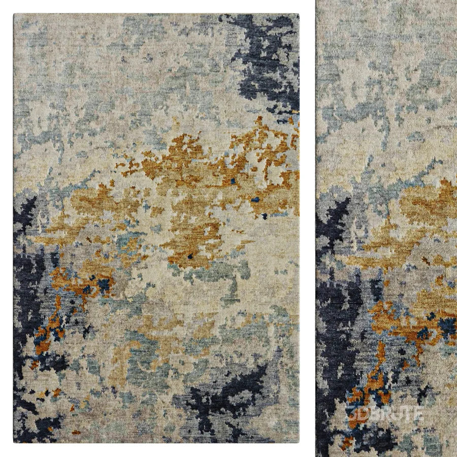 Chandlee Wool Abstract Area Rug in Blue Image 1