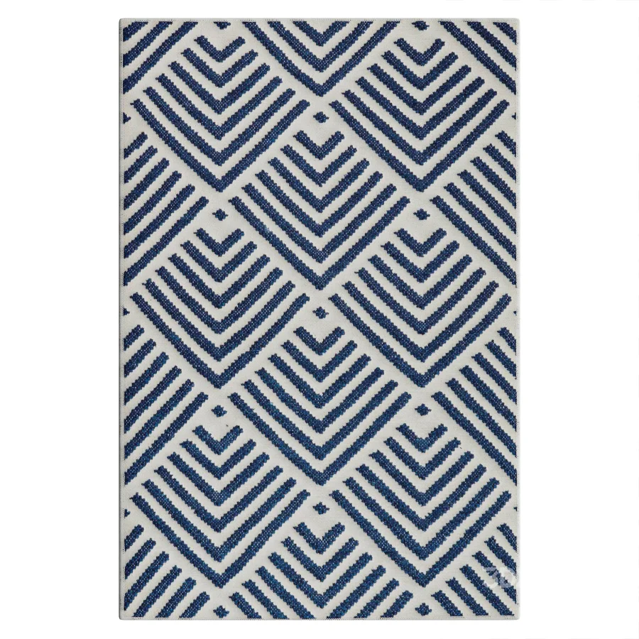 Cleo Navy Machine Washable Rug Image 2