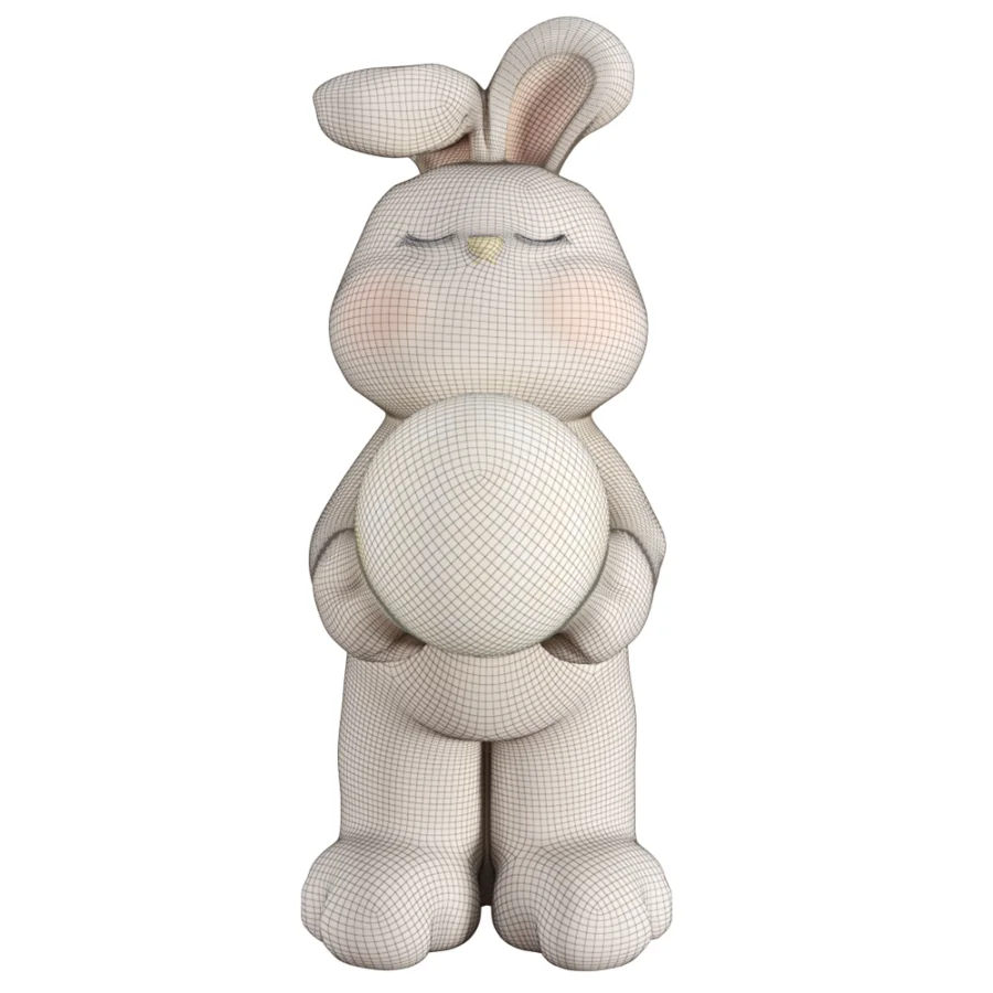 Stylized Rabbit Figurine Moon Lamp Image 3