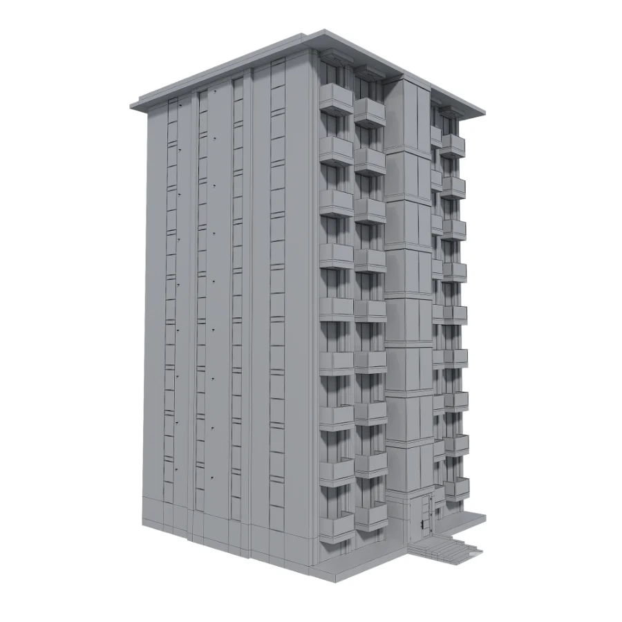 Modern Residential Building Model Image 6