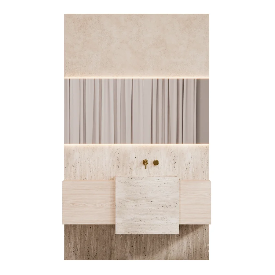Travertine Bathroom Furniture Set 05 Image 2