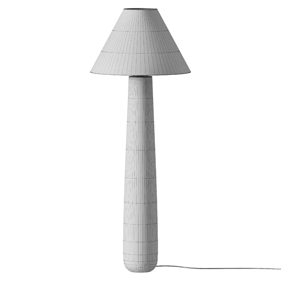 CB2 Polar White Cement Floor Lamp Image 2