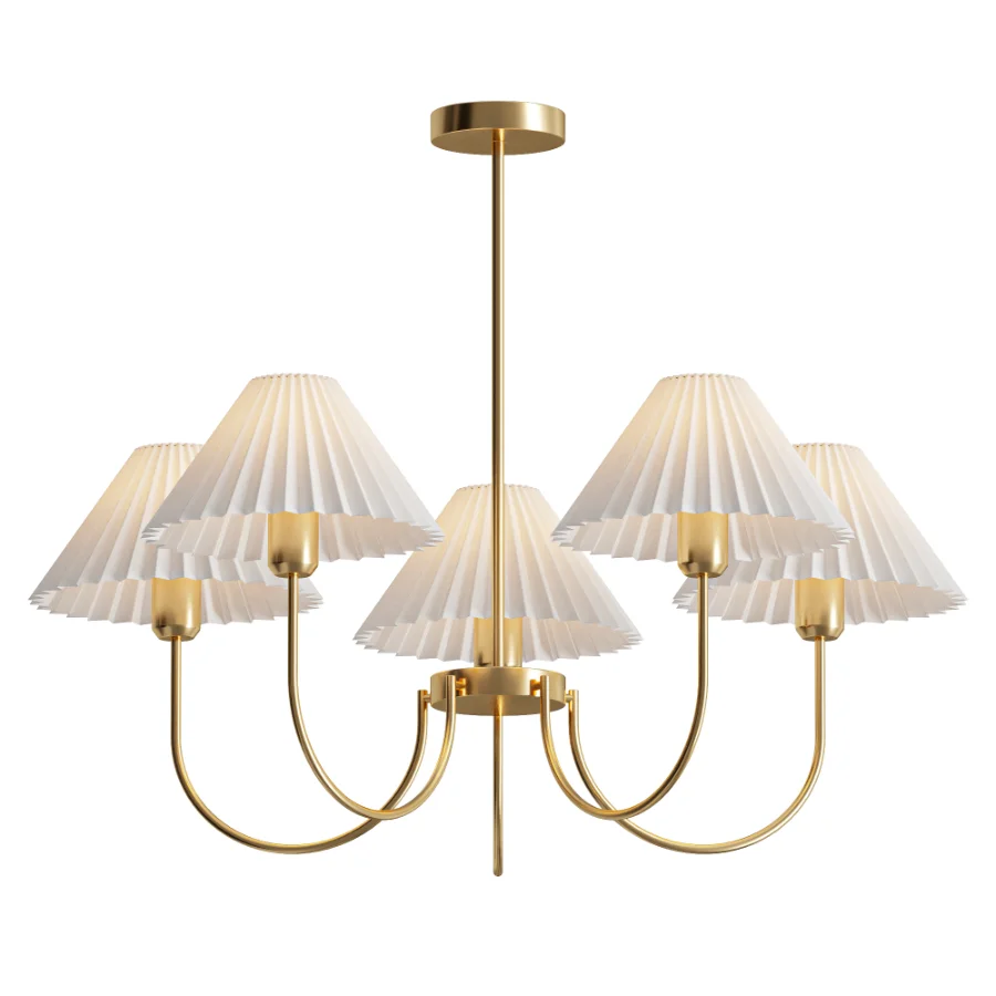 Lenore Pleated Chandelier 5 heads Image 1