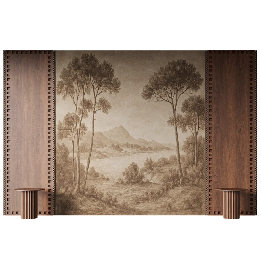 Vintage Landscape Decorative Wall Panel Image 3