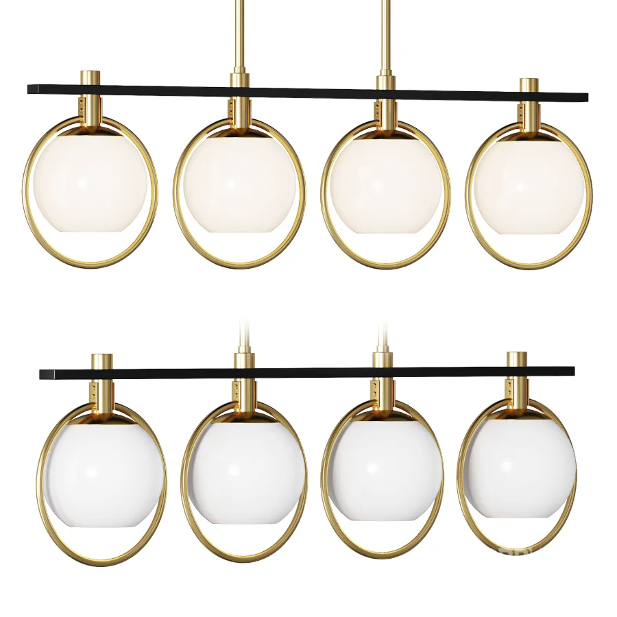 Carlyn Brass Black Island Chandelier Possini Euro Image 1