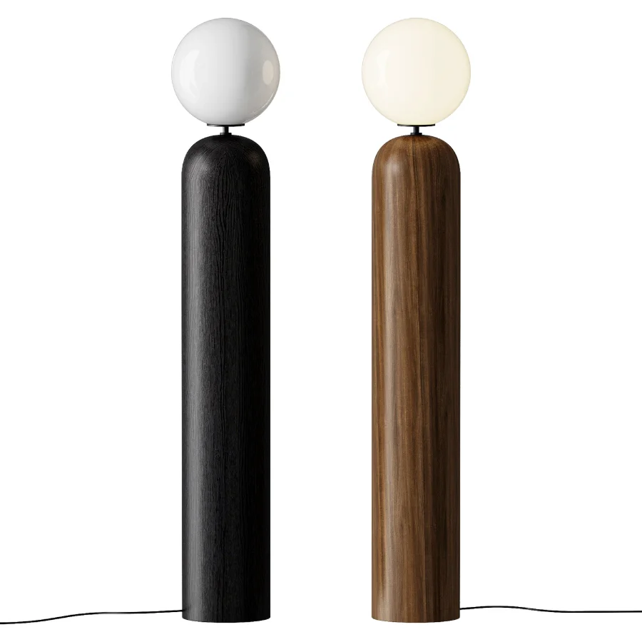 CB2 Ori Globe Floor Lamp with Black Wood Base Image 1
