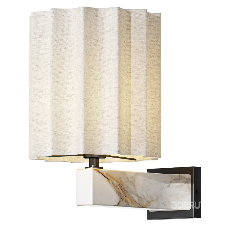 Viotti Calacatta Viola Marble Linen Wall Light Image 1