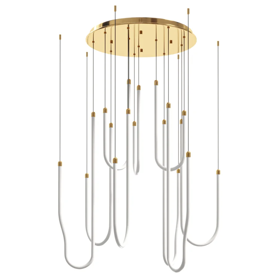 Brass 8 Light LED Pendant Image 2