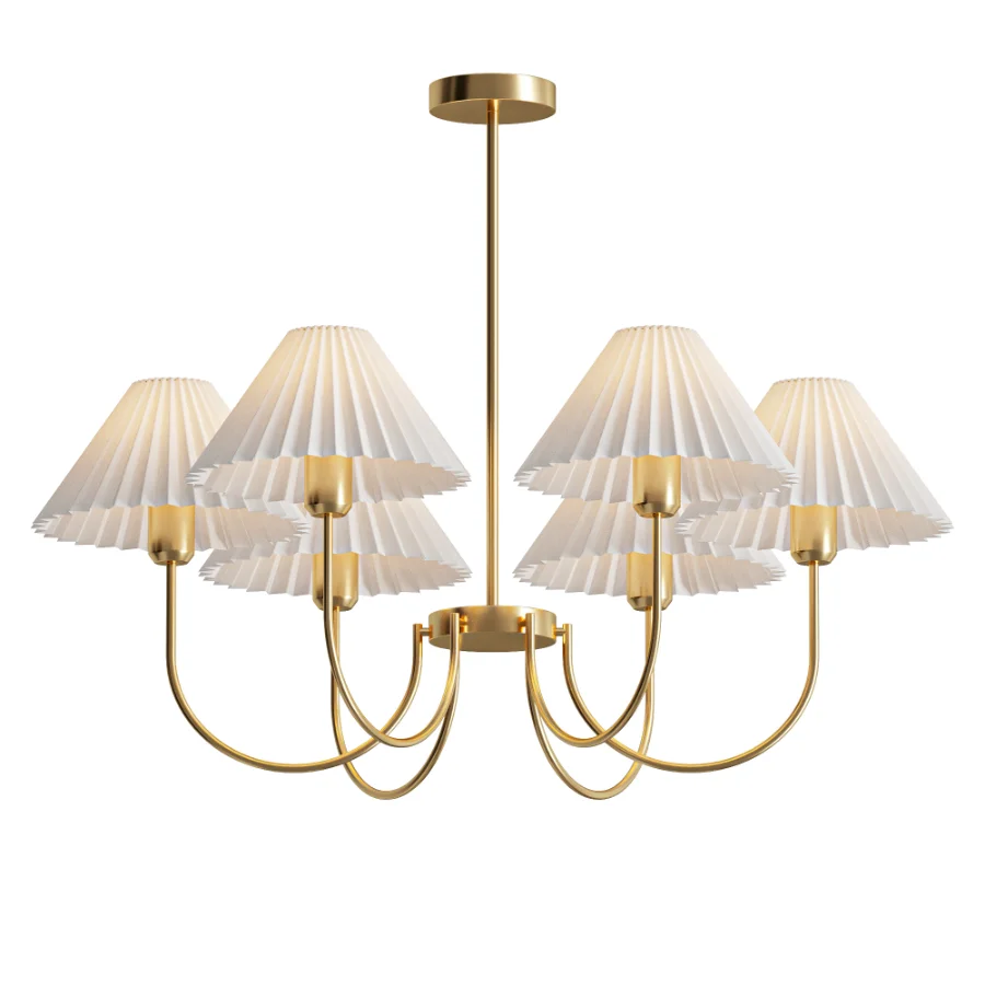 Lenore Pleated Chandelier 6 heads Image 1
