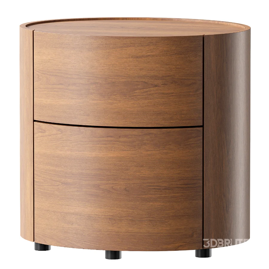 Japandi Side Table with Drawers Image 2