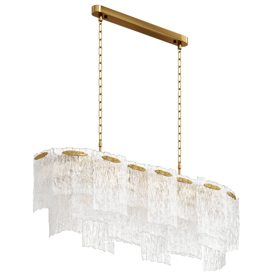 Round Ribbed Glass Chandelier By Garda Decor Image 2