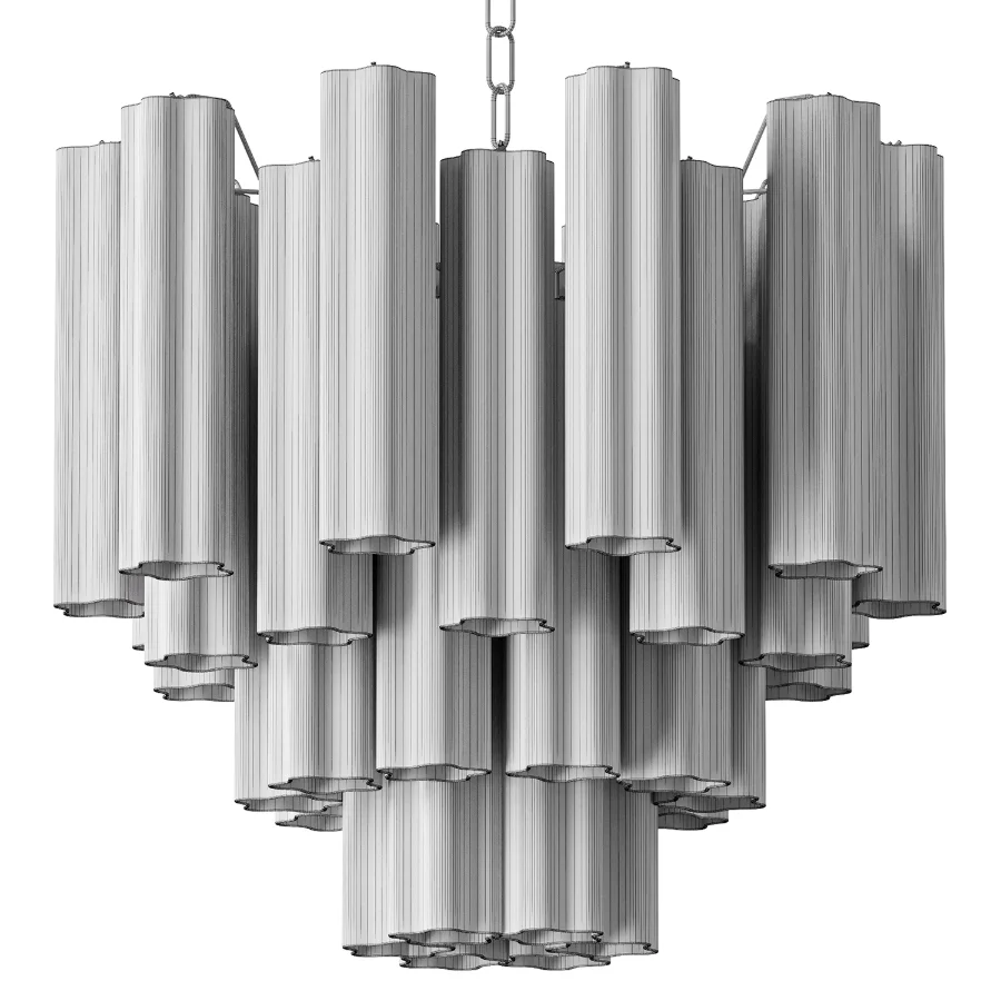 Fantastic Glass Tube Chandelier 36 Albaster Pink Glasses Image 6