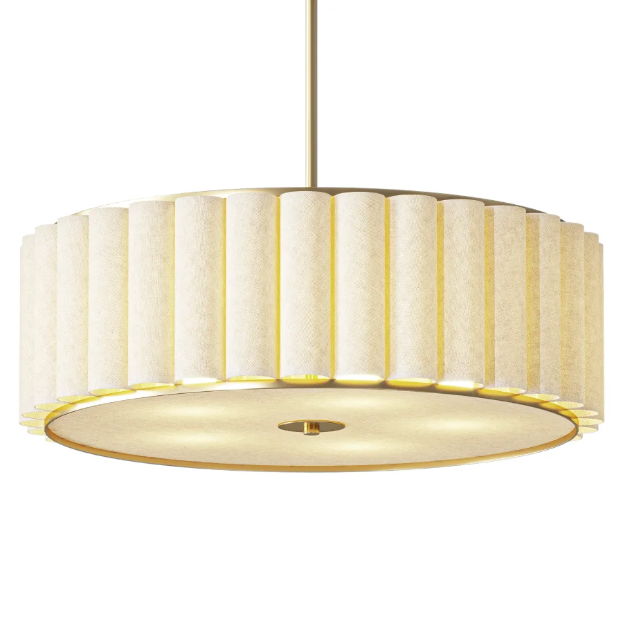 Pleated Drum Shaded Chandelier Image 1