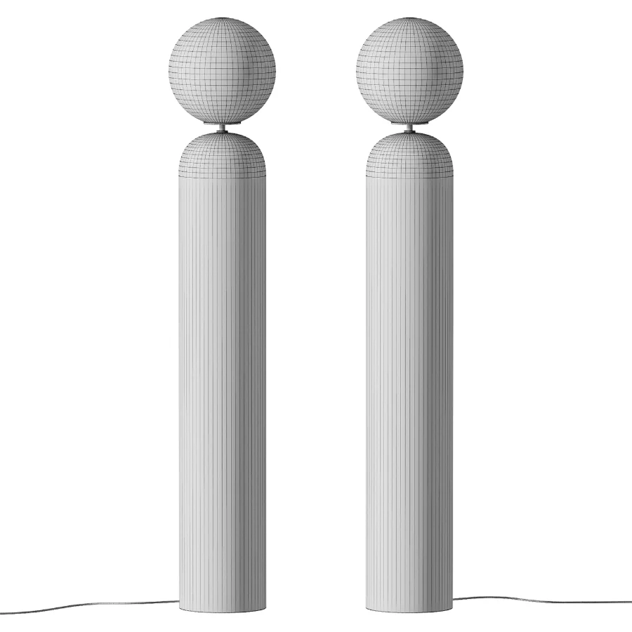 CB2 Ori Globe Floor Lamp with Black Wood Base Image 4