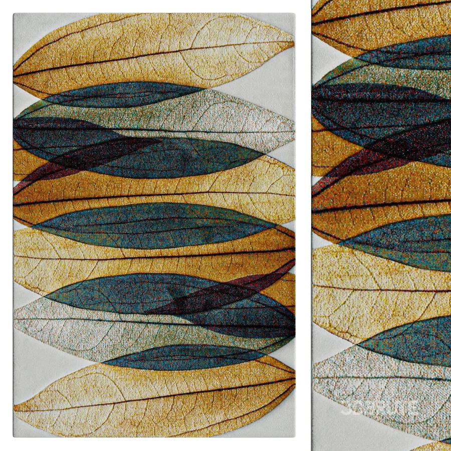 Hollywood Power Loom Polypropylene Floral Area Rug in Gold Image 1