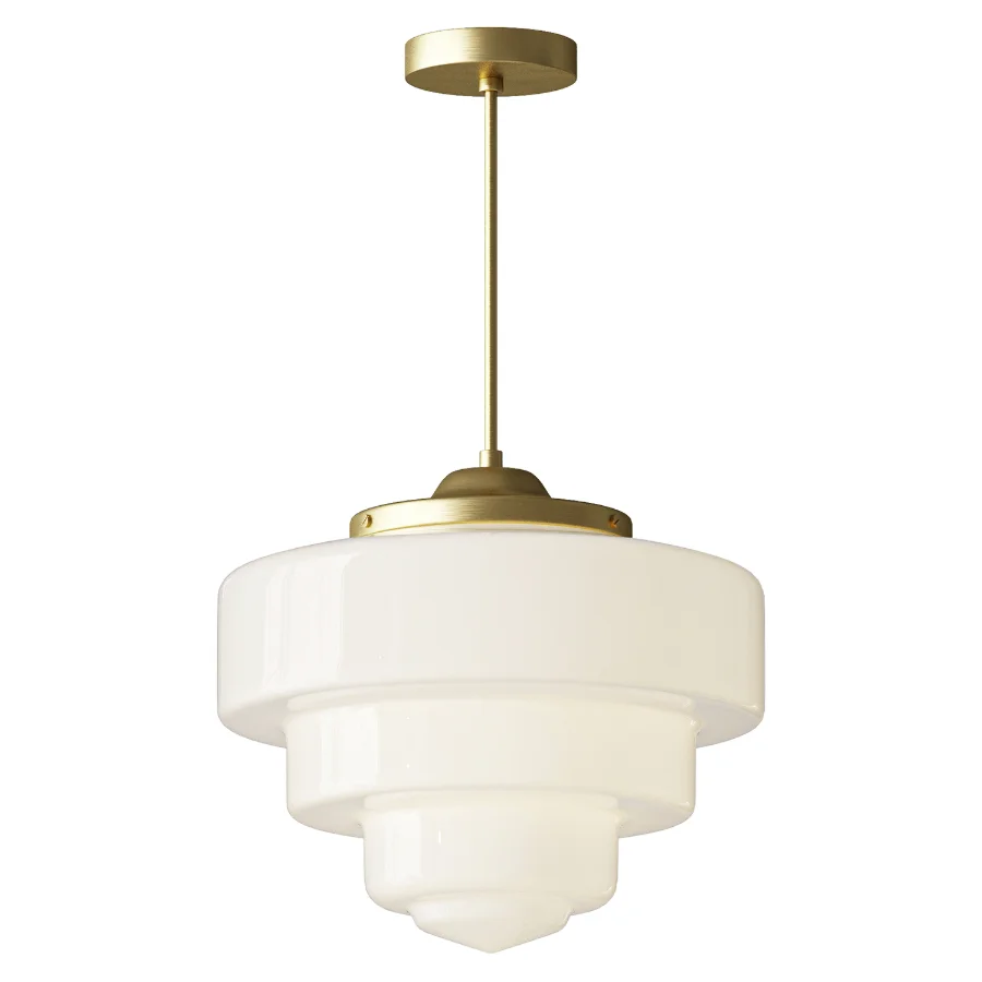 Geotower Glass Brass Pendant Light Image 1
