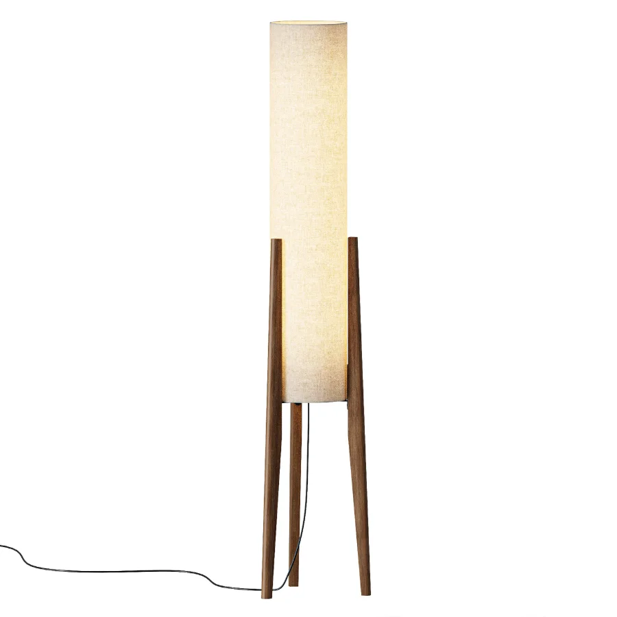 Japanese Wooden LED Floor Lamp Image 2