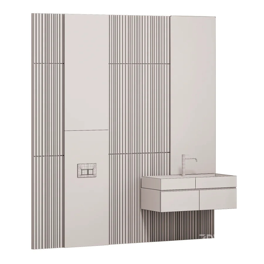 Concrete Bathroom Furniture Set 08 Image 4