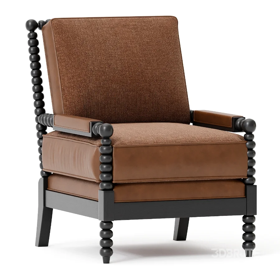 Drew Reversible Leather Spindle Chair Image 5