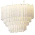 Large Chandelier Murano Glass 120 White Cylinders 70s - Thumbnail 2