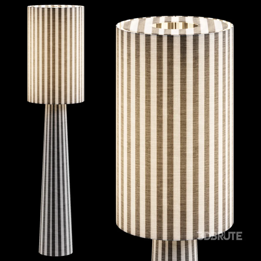 Black And White Stripe Floor Lamp Image 4