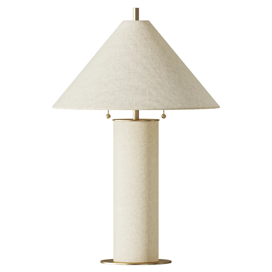 Remi Natural Linen Table Lamp Image 2