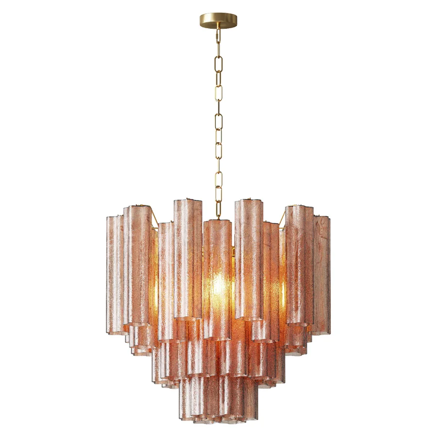 Fantastic Glass Tube Chandelier 36 Albaster Pink Glasses Image 4