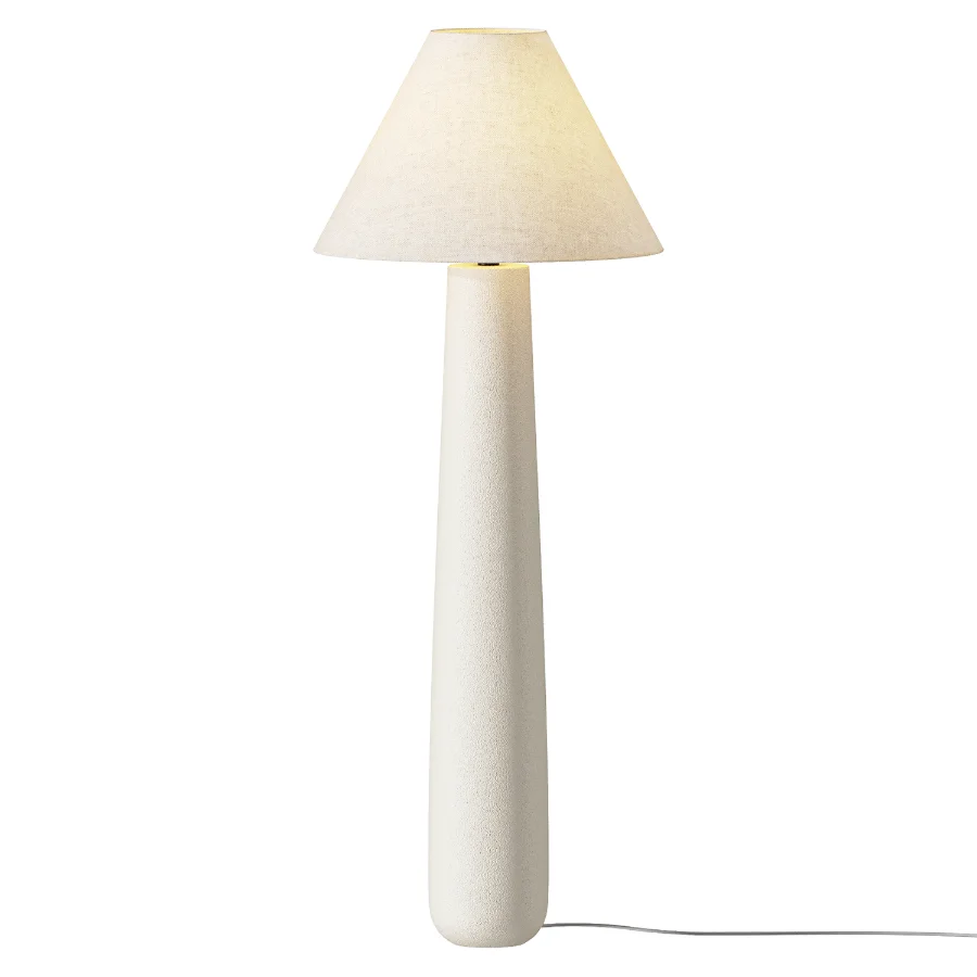 CB2 Polar White Cement Floor Lamp Image 1