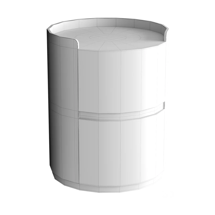 Litfad – Modern Faux Leather Round Nightstand Image 2