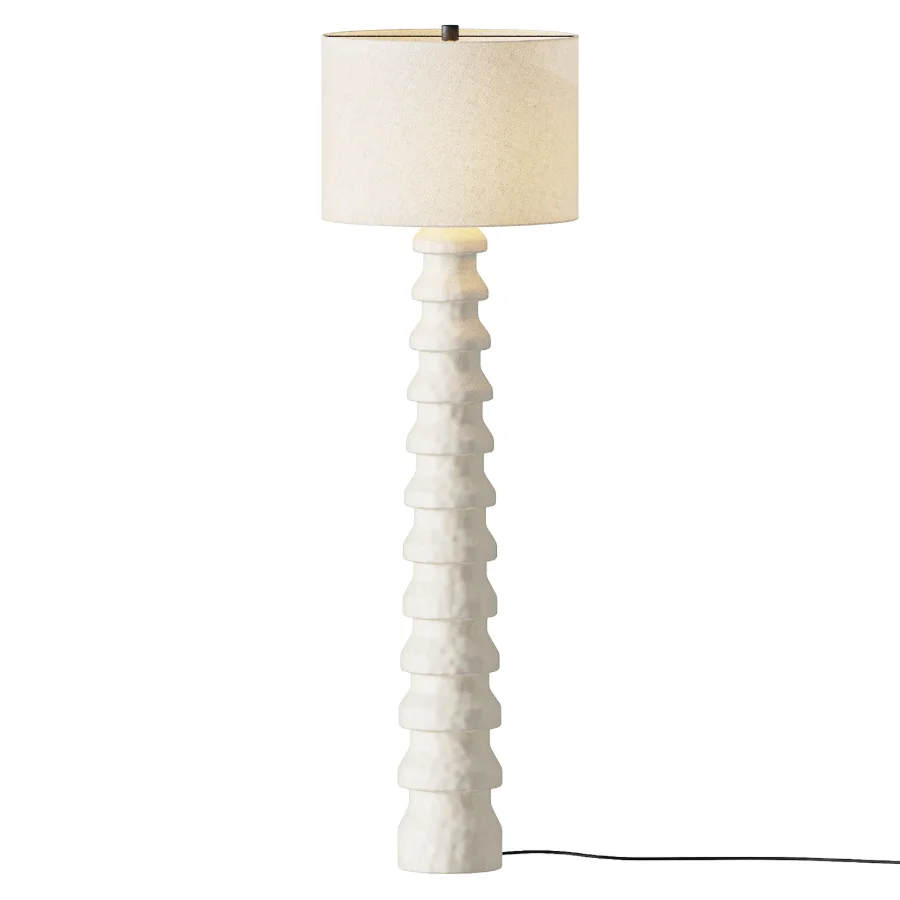 CB2 Sequence White Plaster Floor Lamp Image 1