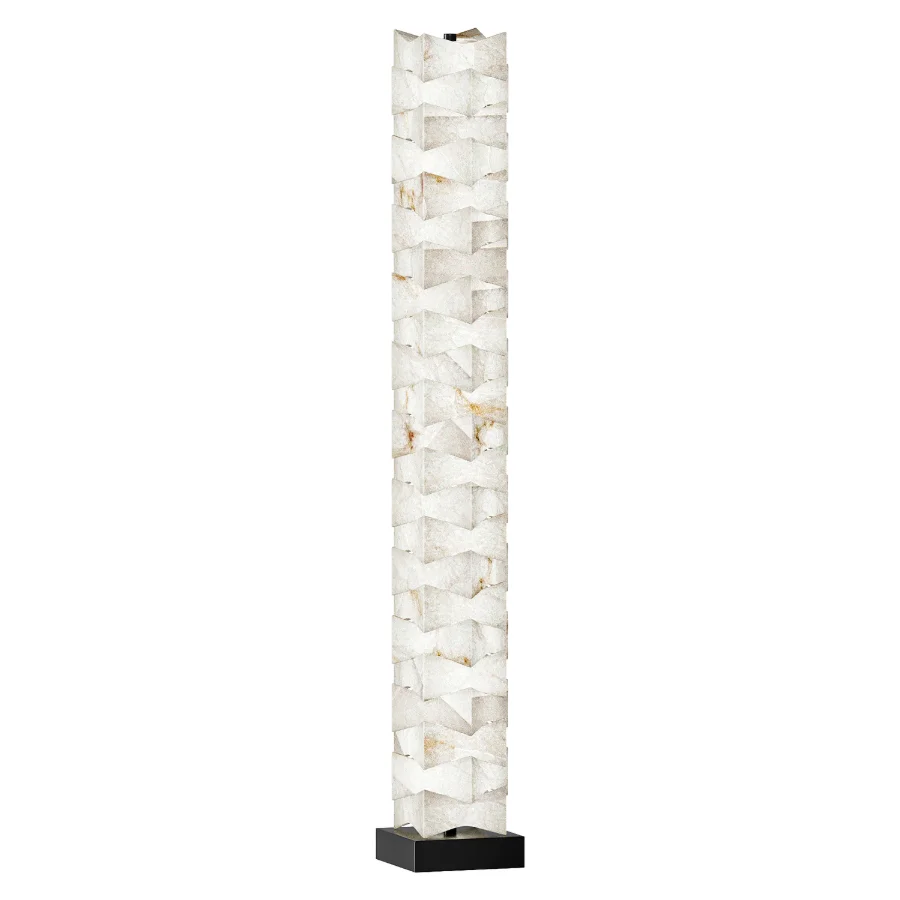 Stacked Alabaster Squares Floor Lamp Image 2