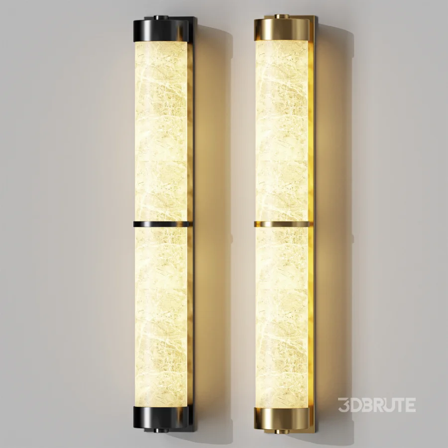 Lumes Design Cylindra Alabaster Brass Wall Light Image 1