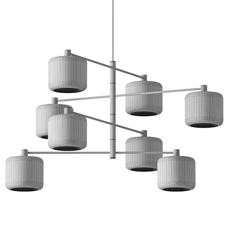 Crate & Barrel Colombe Burnished Brass and Glass Chandelier Image 3