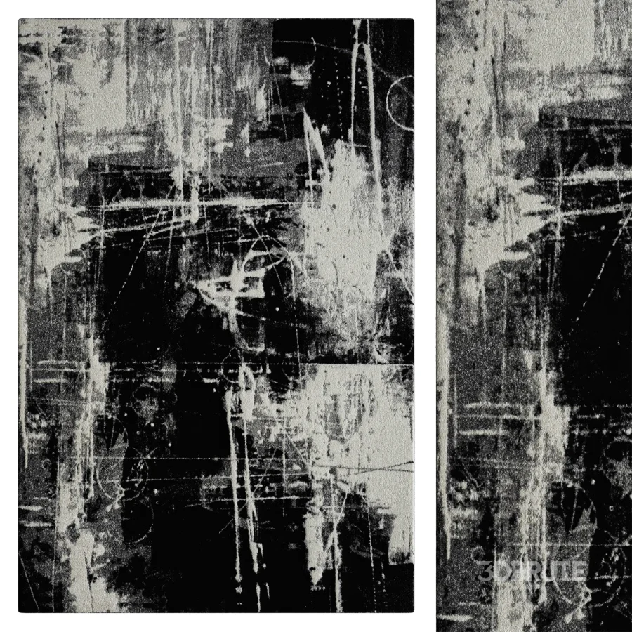 Stourbridge Abstract Area Rug in Black Image 1