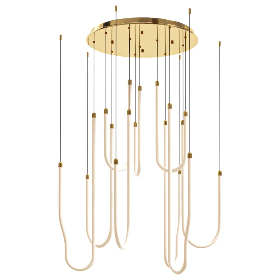 Brass 8 Light LED Pendant Image 1
