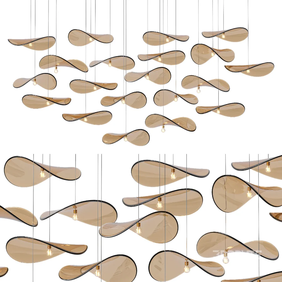 Wave Floating Leaf Chandelier Image 1