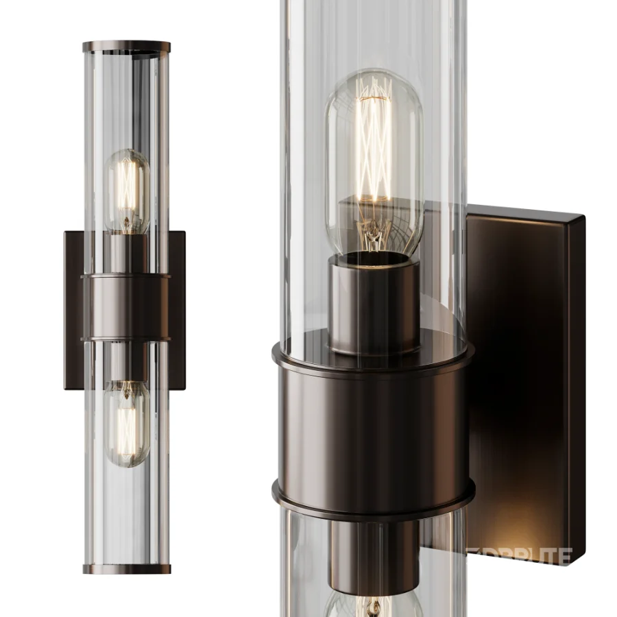 Simple Glass Cylinder Sconce And Daphne Vanity Light Image 7
