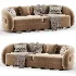 Verona Soffgrupp Beige Guld Sofa - Thumbnail 2