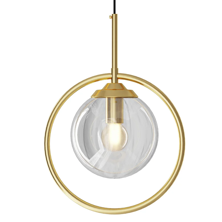 Gold Glass Hanging Lamp Image 4