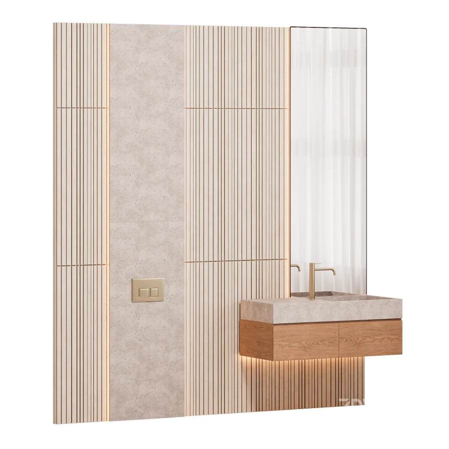 Concrete Bathroom Furniture Set 08 Image 1