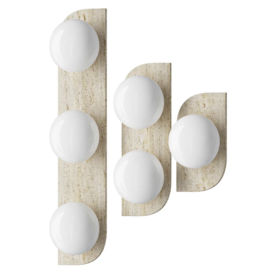 Docos Neptune Travertine Wall Lamp Image 2