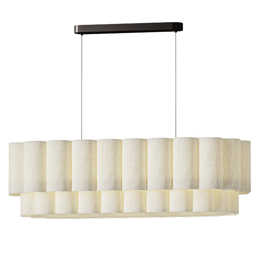 Lights & Lamps Folia Oval Linen Pendant Image 2
