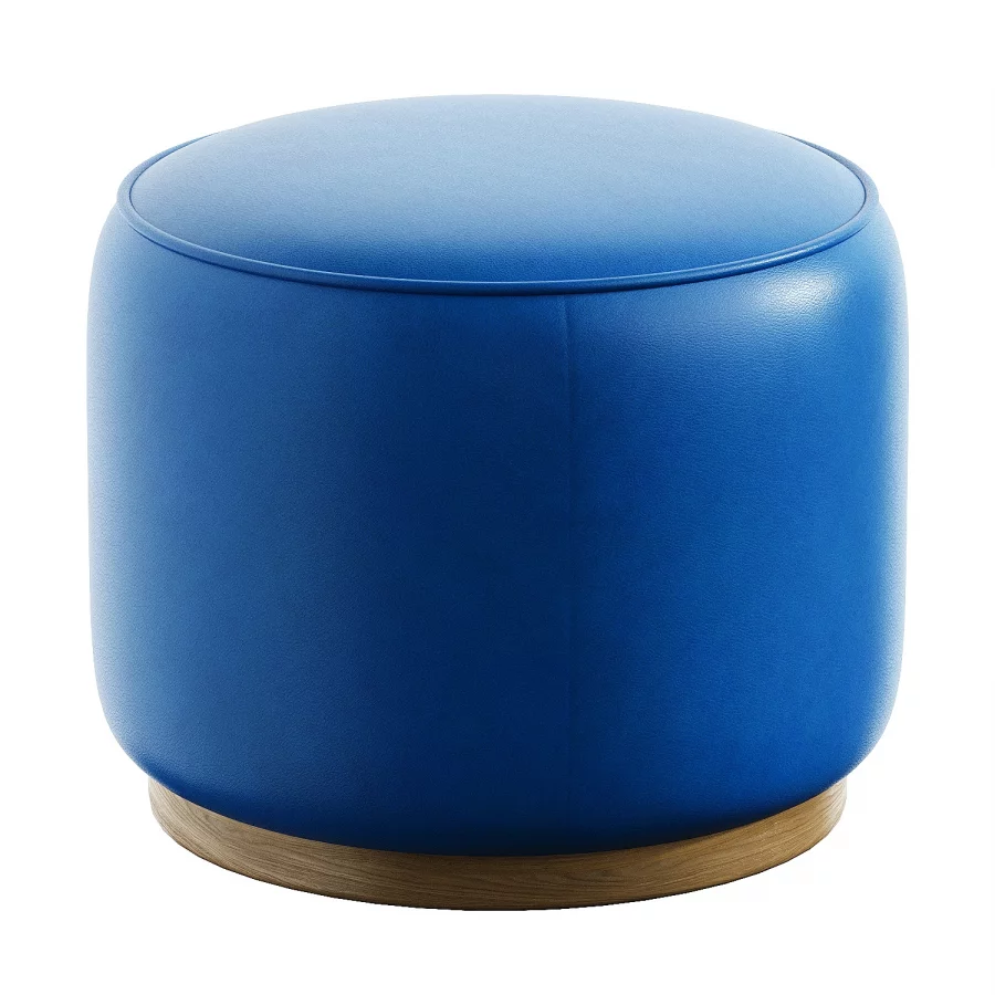 sinclair round leather ottoman Image 4