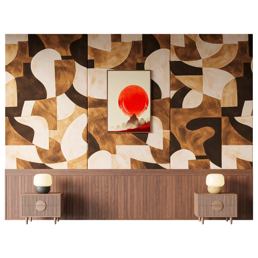 Mid-Century Organic Abstract Wall Mural Image 2