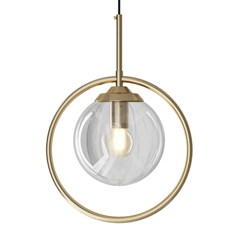 Gold Glass Hanging Lamp Image 2