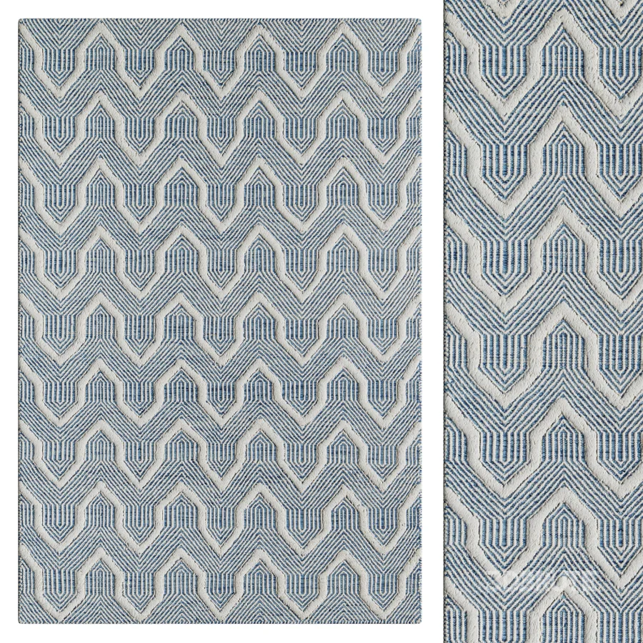 Langdon Geometric Handmade Flatweave Wool Blue Image 1