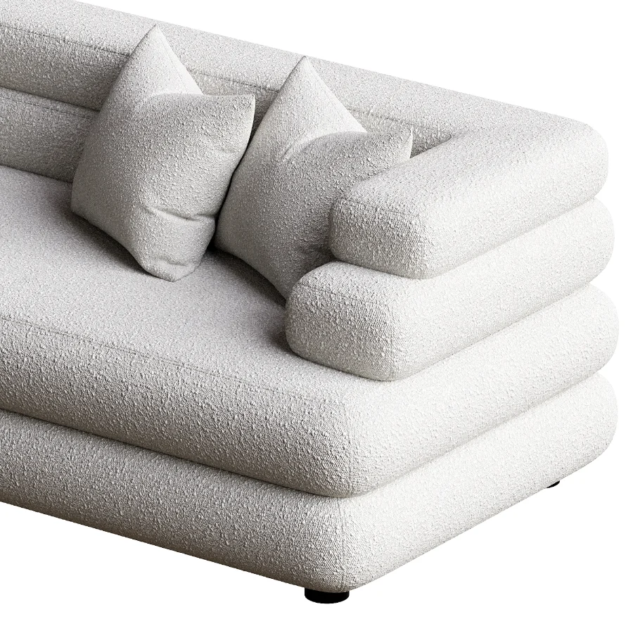 White Fabric Sofa Malaga Image 6