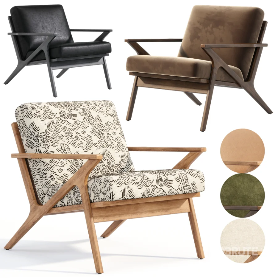 Cavett Wood Frame Chair By Crate & Barrel Image 1