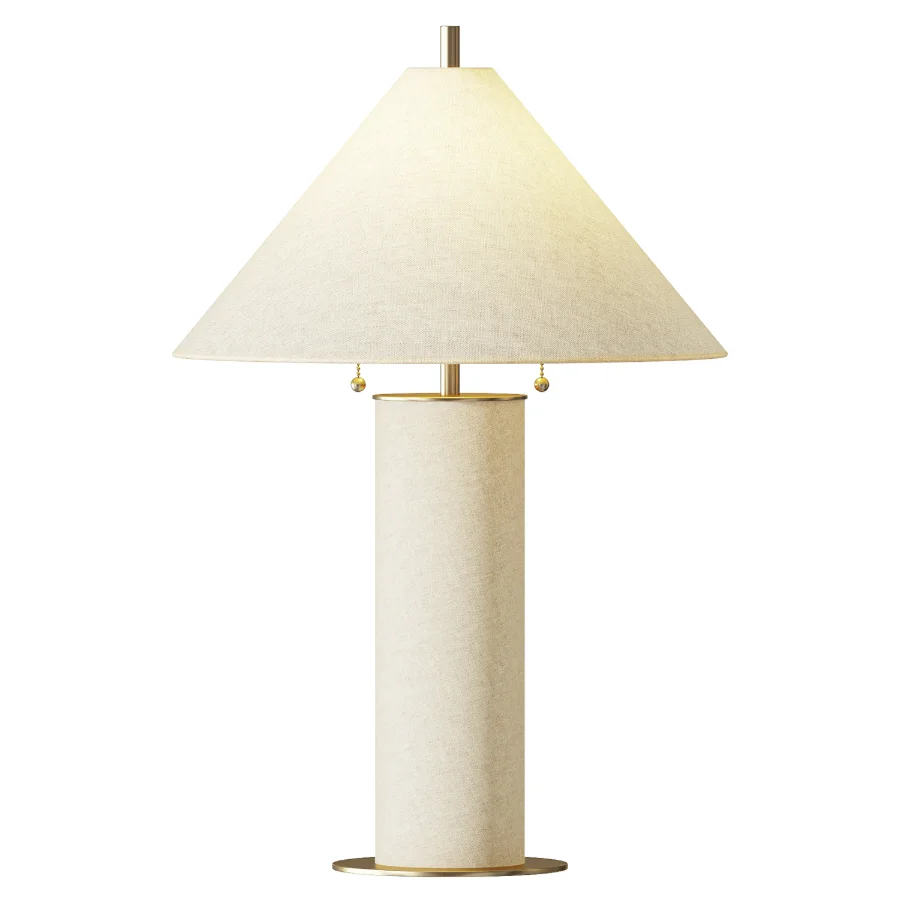 Remi Natural Linen Table Lamp Image 1