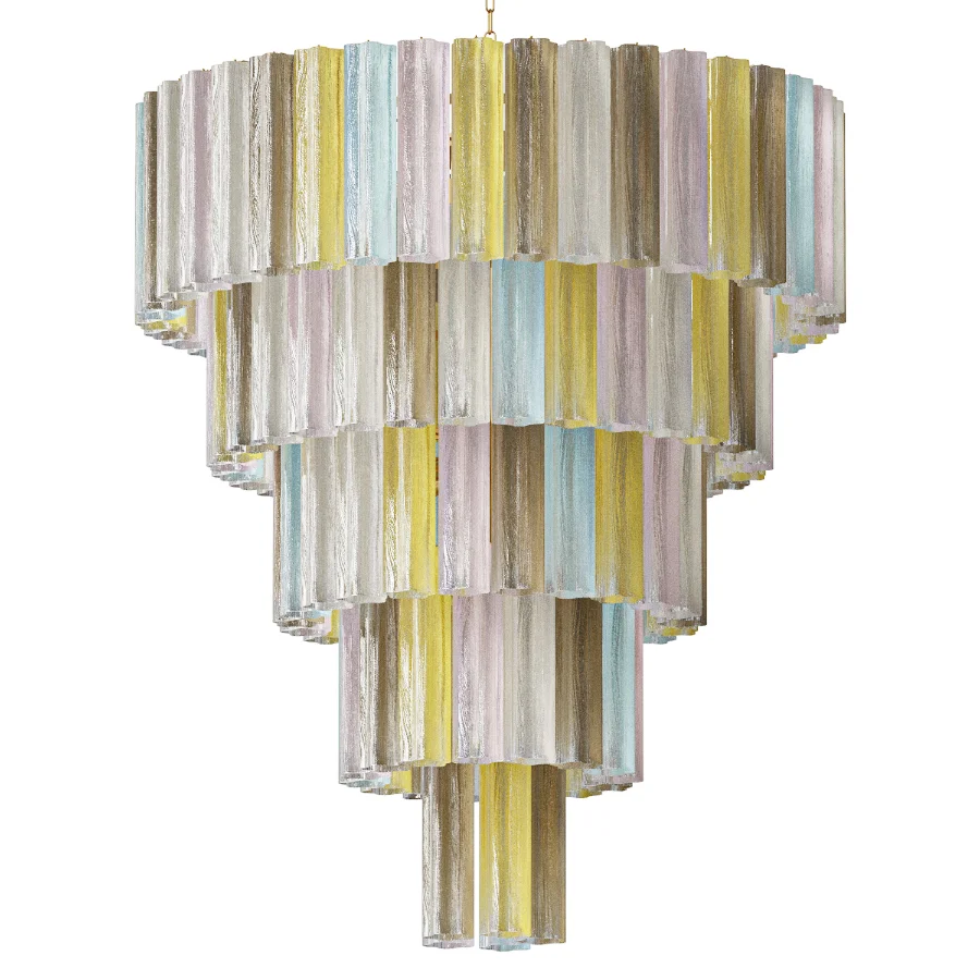 Contemporary Multicolor Tronchi Murano Glass Chandelier Image 3